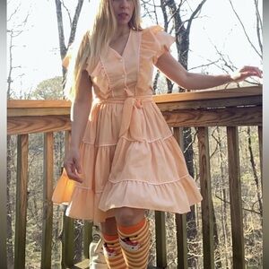 Jeri Bee vintage 50s/60s peach color dress size 8 EUC